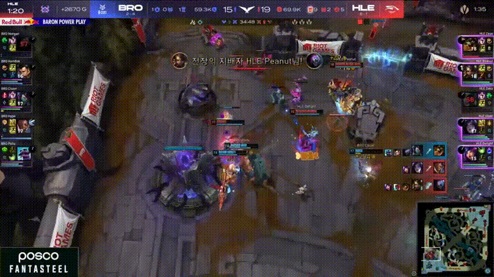 [赛后]HLE 2-0 BRO：Peanut11杀豹女终结比赛，HLE强势横扫BRO-第5张