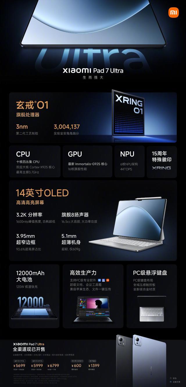 玄戒加持 对标iPad Pro！小米平板7 Ultra正式发布-第6张