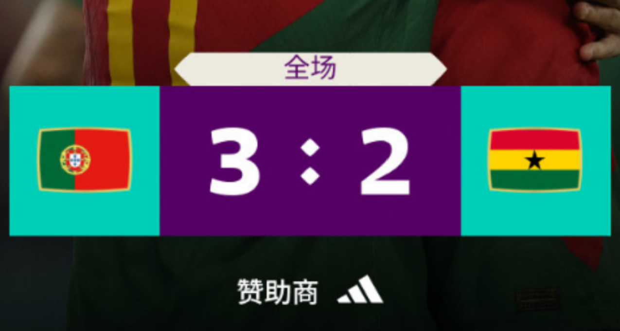 世界盃：葡萄牙 3-2 戰勝加納，C羅點射，B費兩助！