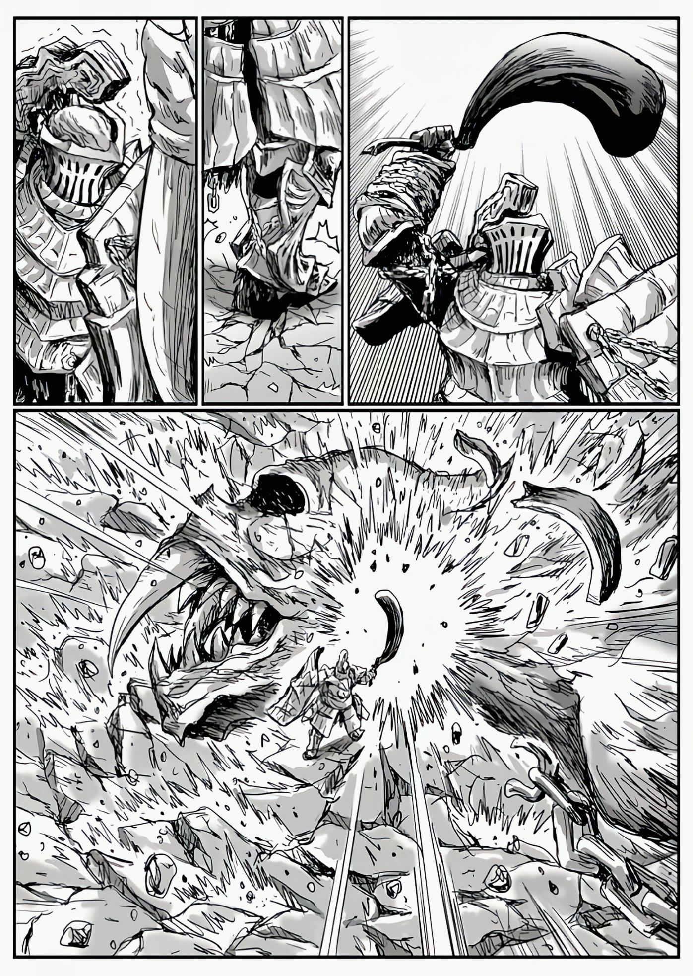 【漫畫】黑暗靈魂：獵龍戰爭（chap5堅石哈維爾-chap6太陽騎士）-第9張