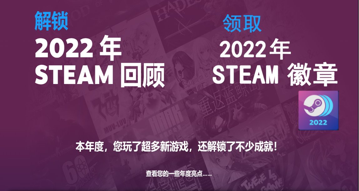 查看你的 Steam 2022年回顧 免費領取Steam徽章