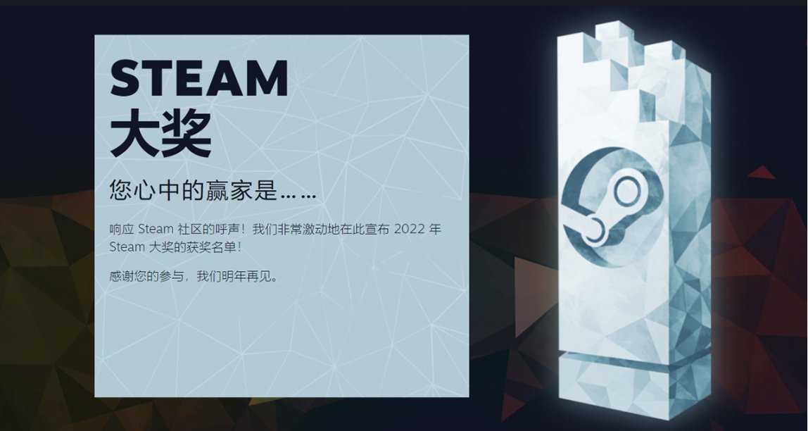 Steam 2022年度游戏大奖公布《艾尔登法环》年度最佳