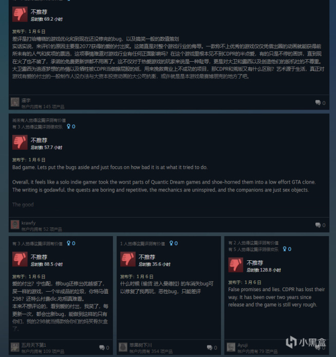 【PC游戏】瞳言游报：《赛博朋克2077》获得“爱的付出”奖项后出现大量差评-第5张