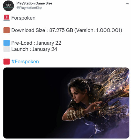 《Forspoken》PS5版容量曝光：87.GB！22日開啟預載-第1張
