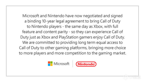【主机游戏】微软宣布与任天堂签署十年协议：将COD带给任天堂玩家-第1张