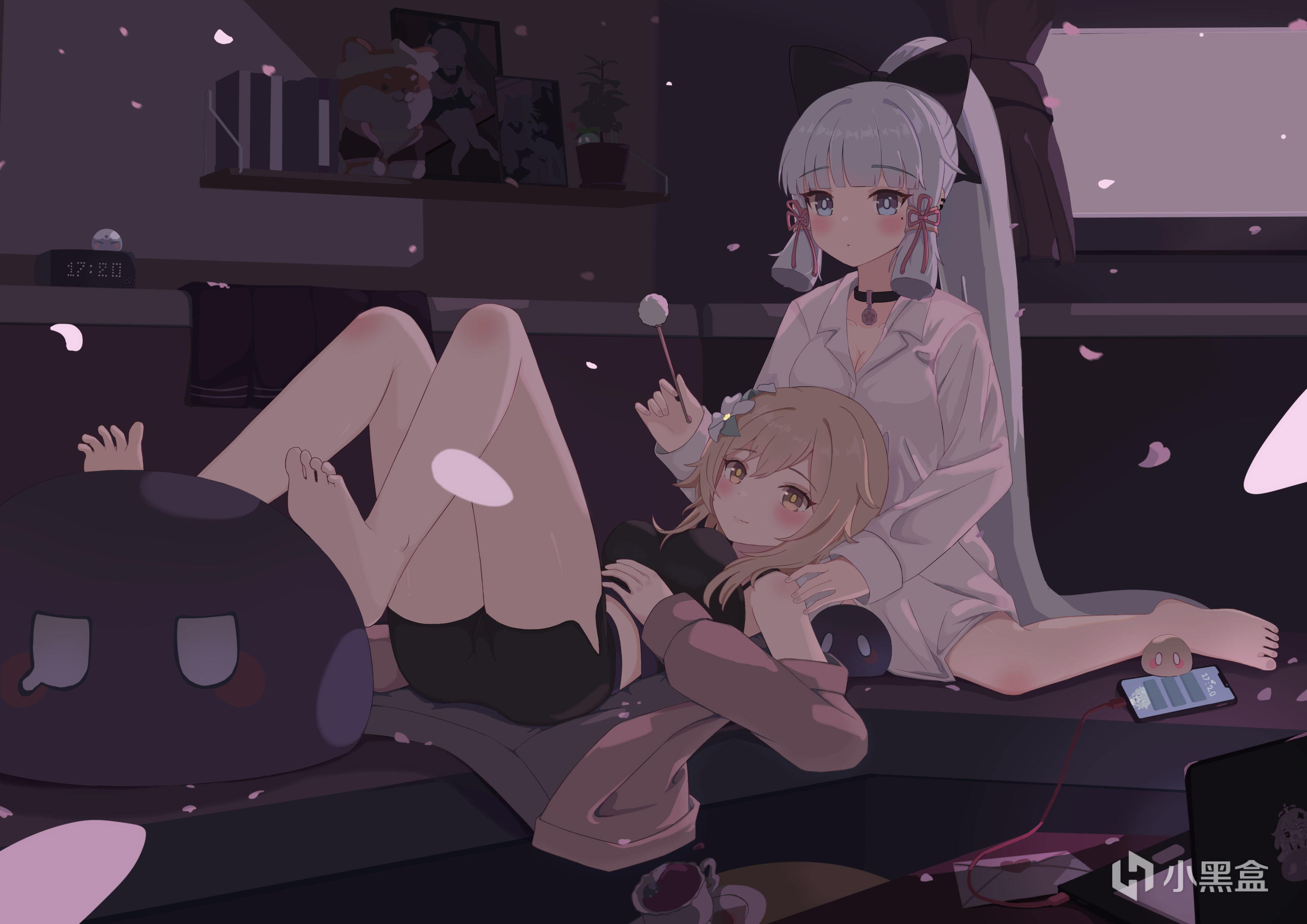 【原神绘画】画了神里绫华和荧-第0张