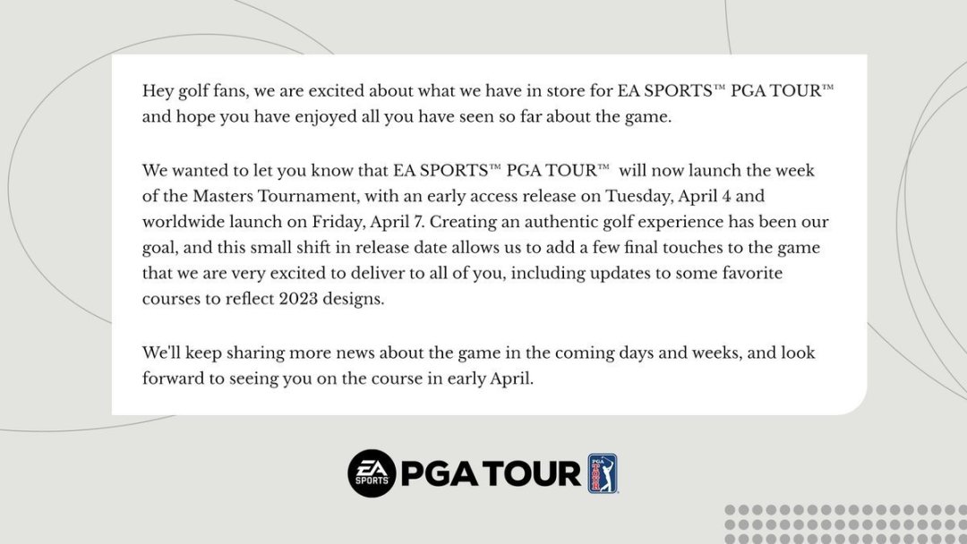 【PC游戏】高尔夫模拟游戏《EA Sports PGA Tour》跳票，4月7日上线-第1张