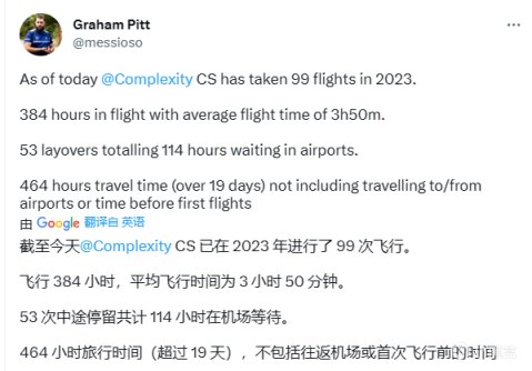 【CS:GO】飞机上的CS，Col经理透露在2023年惊人的参赛旅程数-第0张