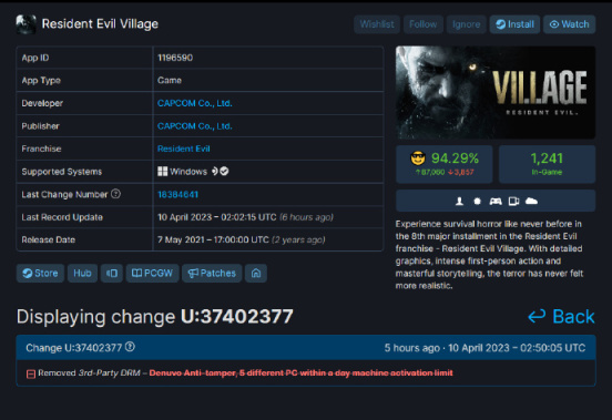 【PC遊戲】再見D加密~卡普空已於今日移除《生化危機8：村莊》的D加密