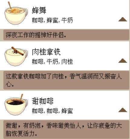 【PC游戏】咖啡心语2全饮料速查配方表及客人需求一览-第3张