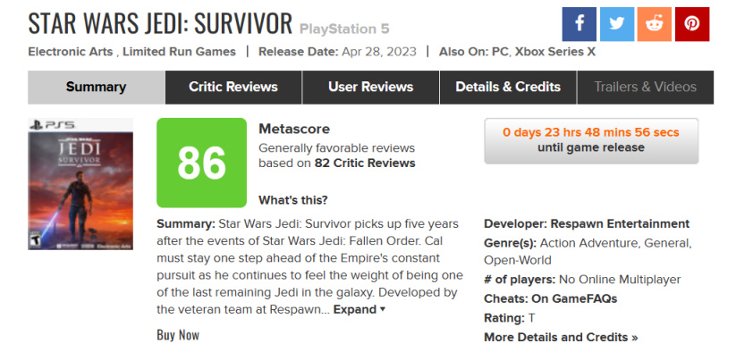 《星戰 絕地:倖存者》評分解禁:M站均分86分 IGN 9分 GS 8分-第3張
