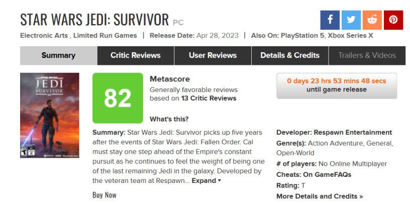 《星战 绝地:幸存者》评分解禁:M站均分86分 IGN 9分 GS 8分-第4张