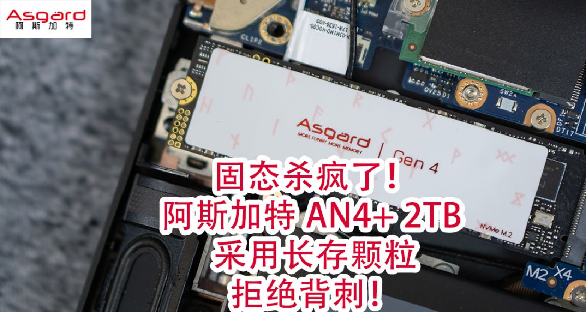 固态杀疯了！阿斯加特 AN4+2TB SSD，采用长存颗粒拒绝背刺！