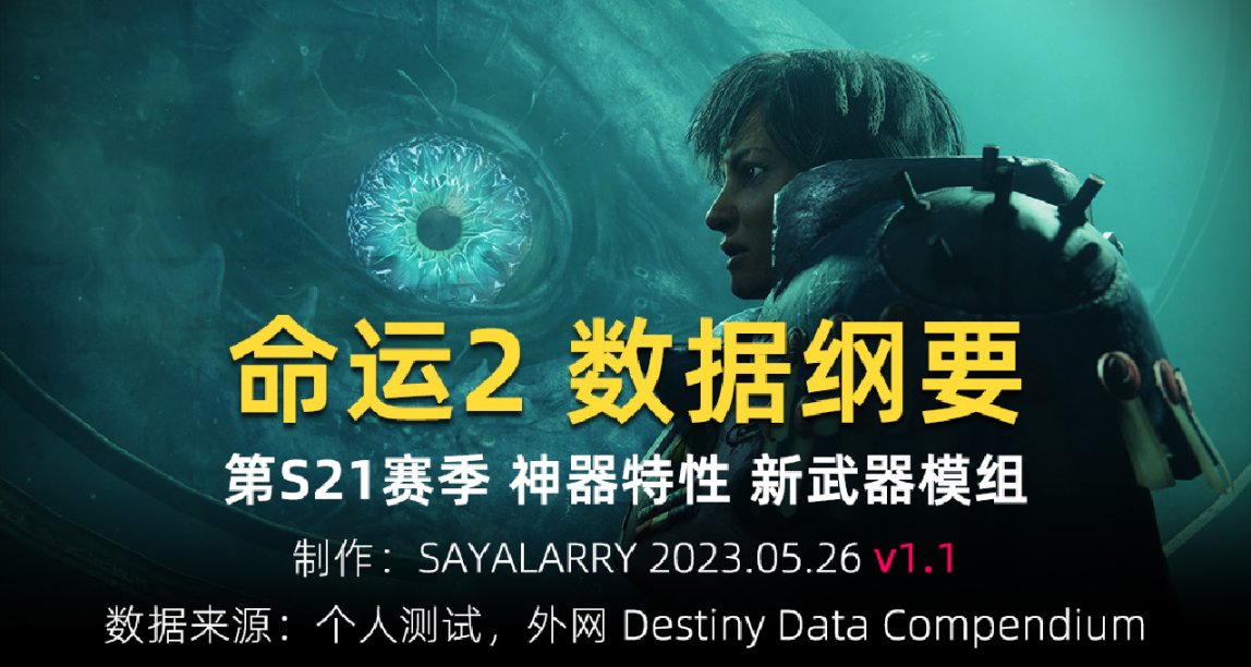 《命运2 深渊赛季》神器模组丨新武器和原始特性 效果数值表 V1.1