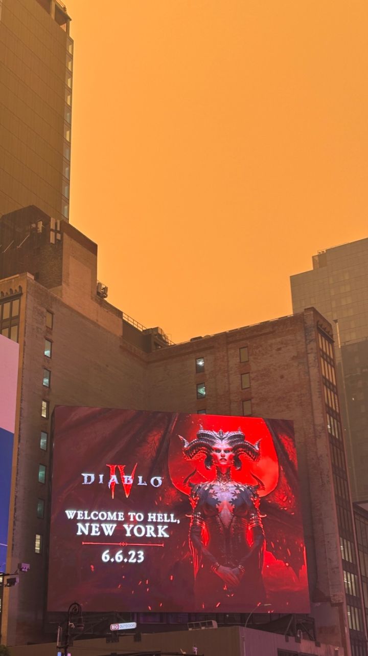 【PC游戏】"欢迎来到地狱": 在纽约雾霾下的《暗黑破坏神4》广告照片-第0张