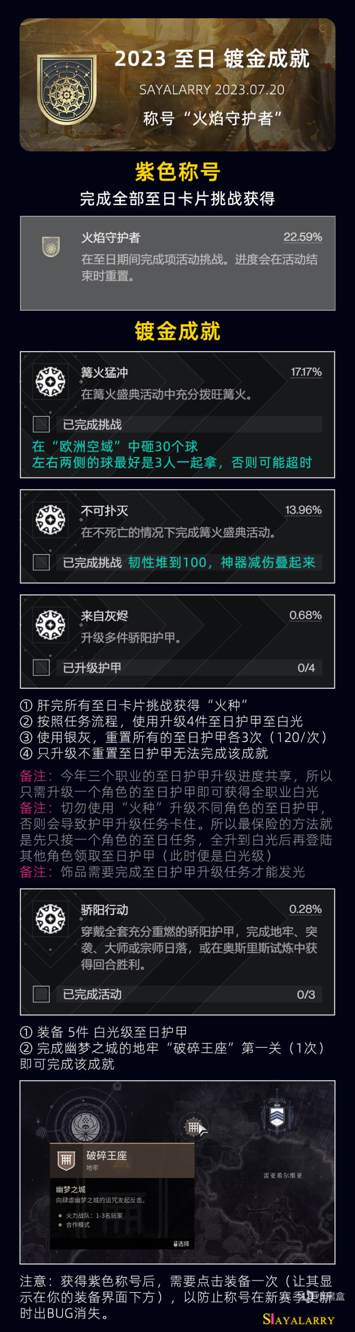 《2023 至日 完全攻略》常见BUG丨护甲升级丨卡片挑战丨镀金称号-第17张