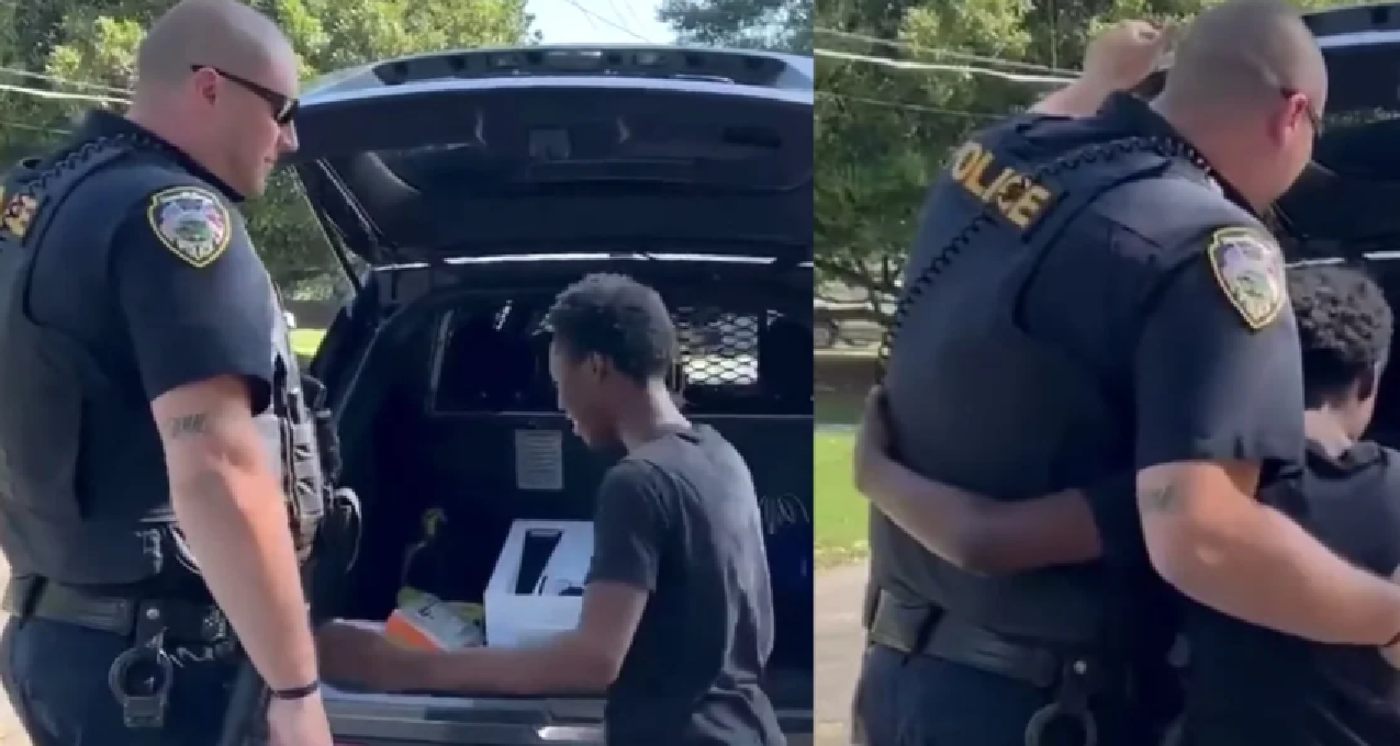 暖心！佐治亚州黑人男孩打零工遭歧视，警官送他一台PS5