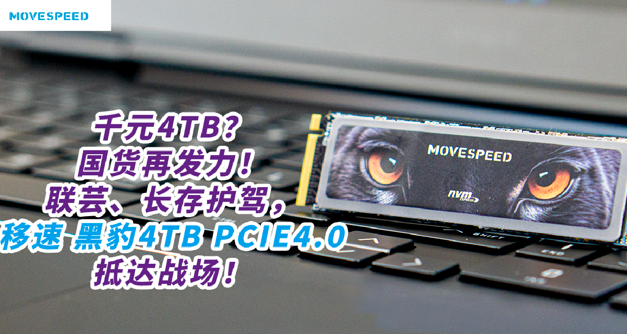 千元4TB？国货发力！联芸长存护驾，移速黑豹4TB PCIE4.0抵达战场