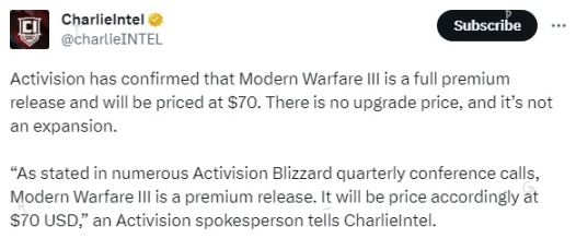 【PC游戏】动视确认《使命召唤：现代战争Ⅲ》售价70美元-第1张