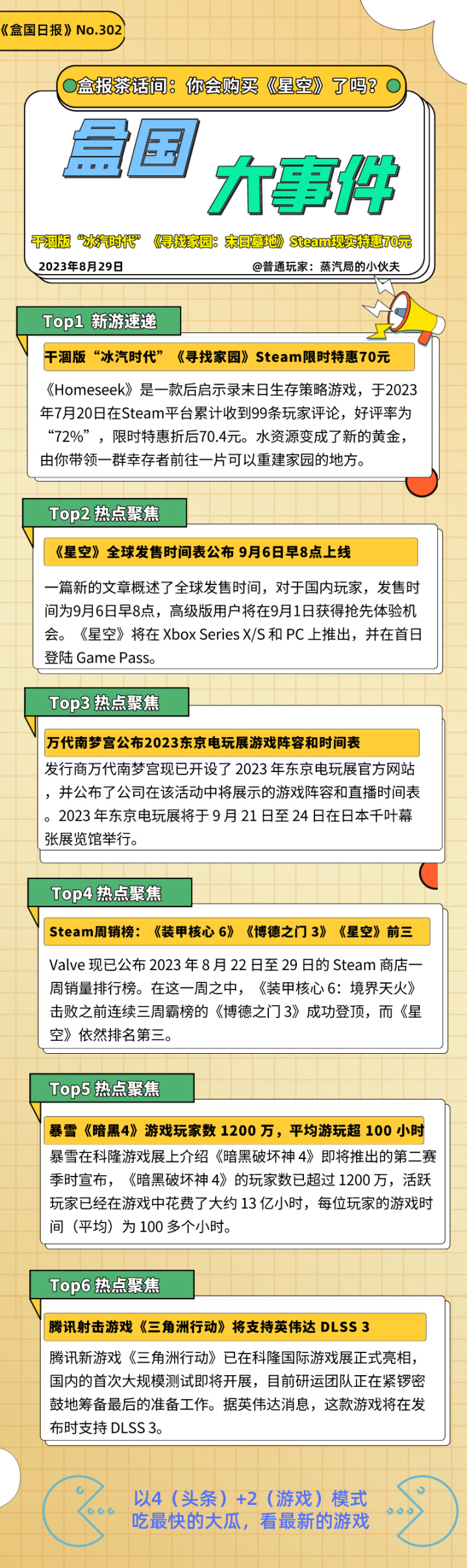 【PC遊戲】盒報|《星空》全球發售時間表公佈；《尋找家園》steam限時特惠