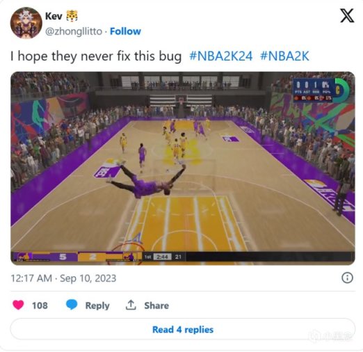 【PC游戏】Steam《NBA 2K24》负评轰炸，爆笑Bug「灌篮不松手」-第3张