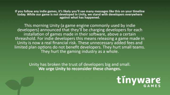【PC遊戲】遊戲開發者們對Unity新收費政策的銳評：Unity重新定義了價格歧視-第34張