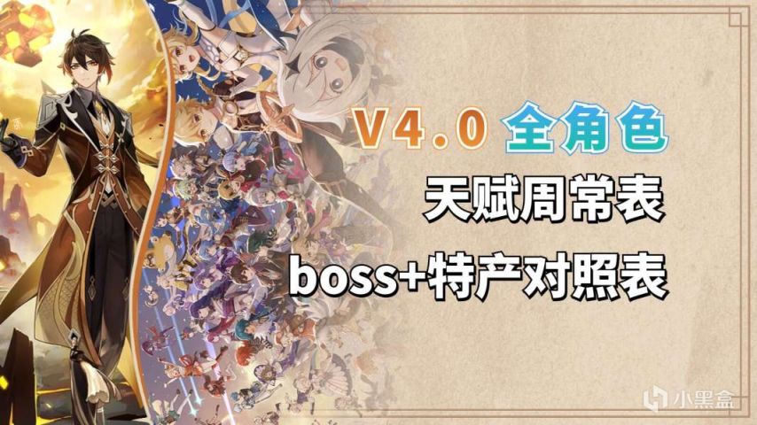 【原神】4.0全角色天赋升级周常表（含野外boss+特产）-第0张