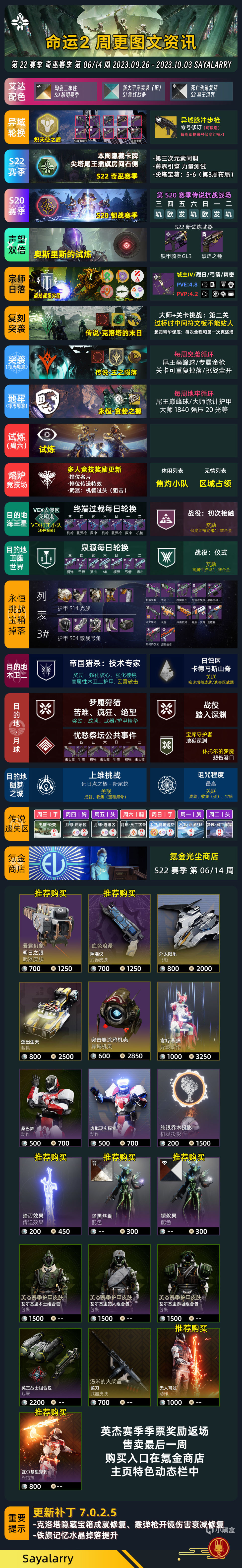 《命运2 周报 23/09/27》克洛塔挑战二丨力量测试丨7.2.0.5补丁-第1张