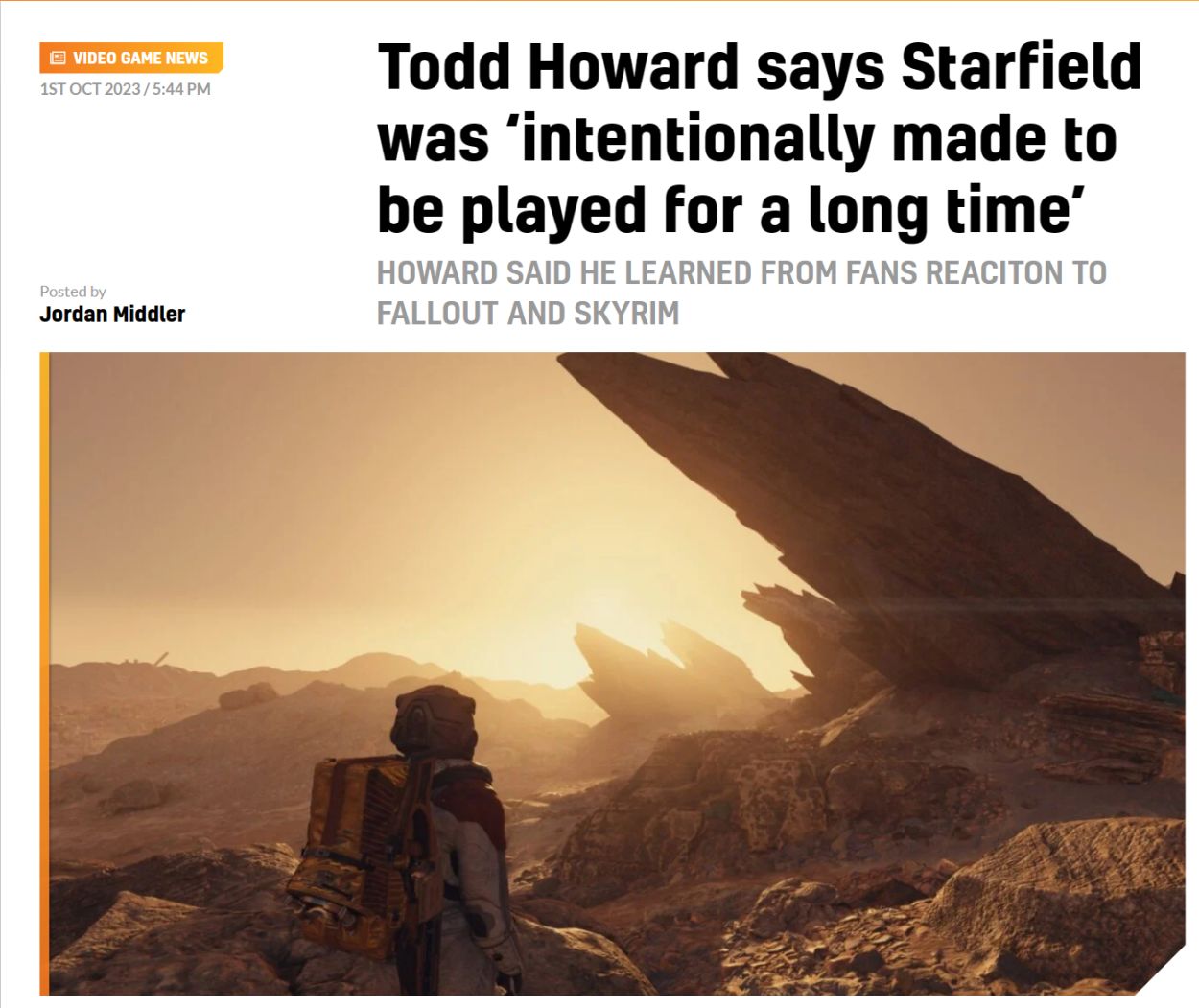 【PC游戏】陶德在采访中表示:《星空》是一款故意让玩家玩很长时间的游戏-第0张