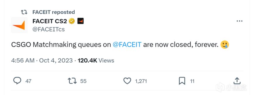 【CS2】FACE IT發推宣佈永久關閉csgo服務器-第1張