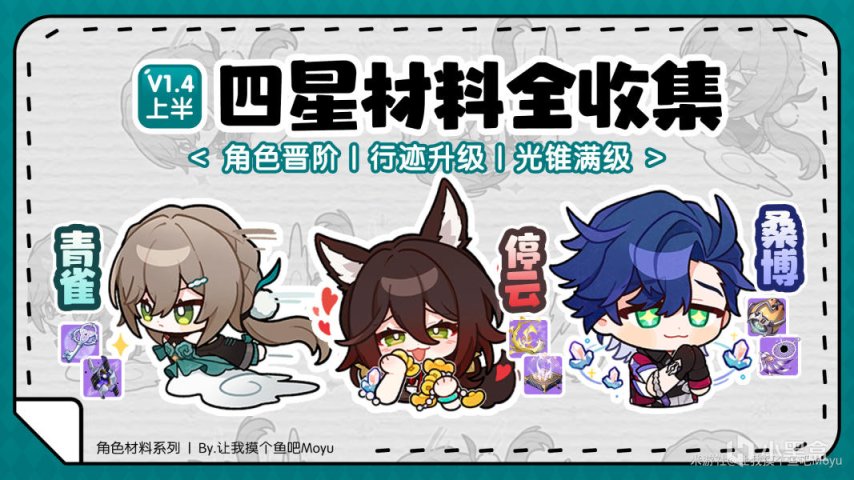 【崩坏：星穹铁道】『青雀/桑博/停云』材料全收集角色&光锥