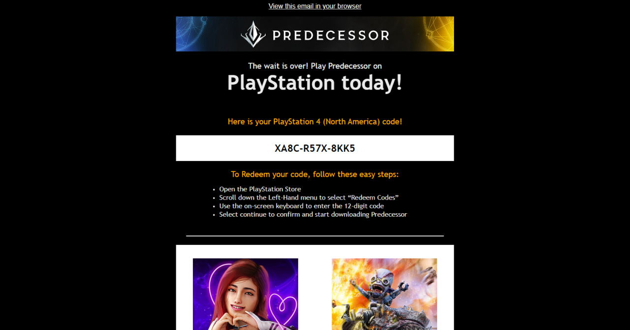 【主机游戏】限时免费领取《Predecessor》PlayStation版-第1张