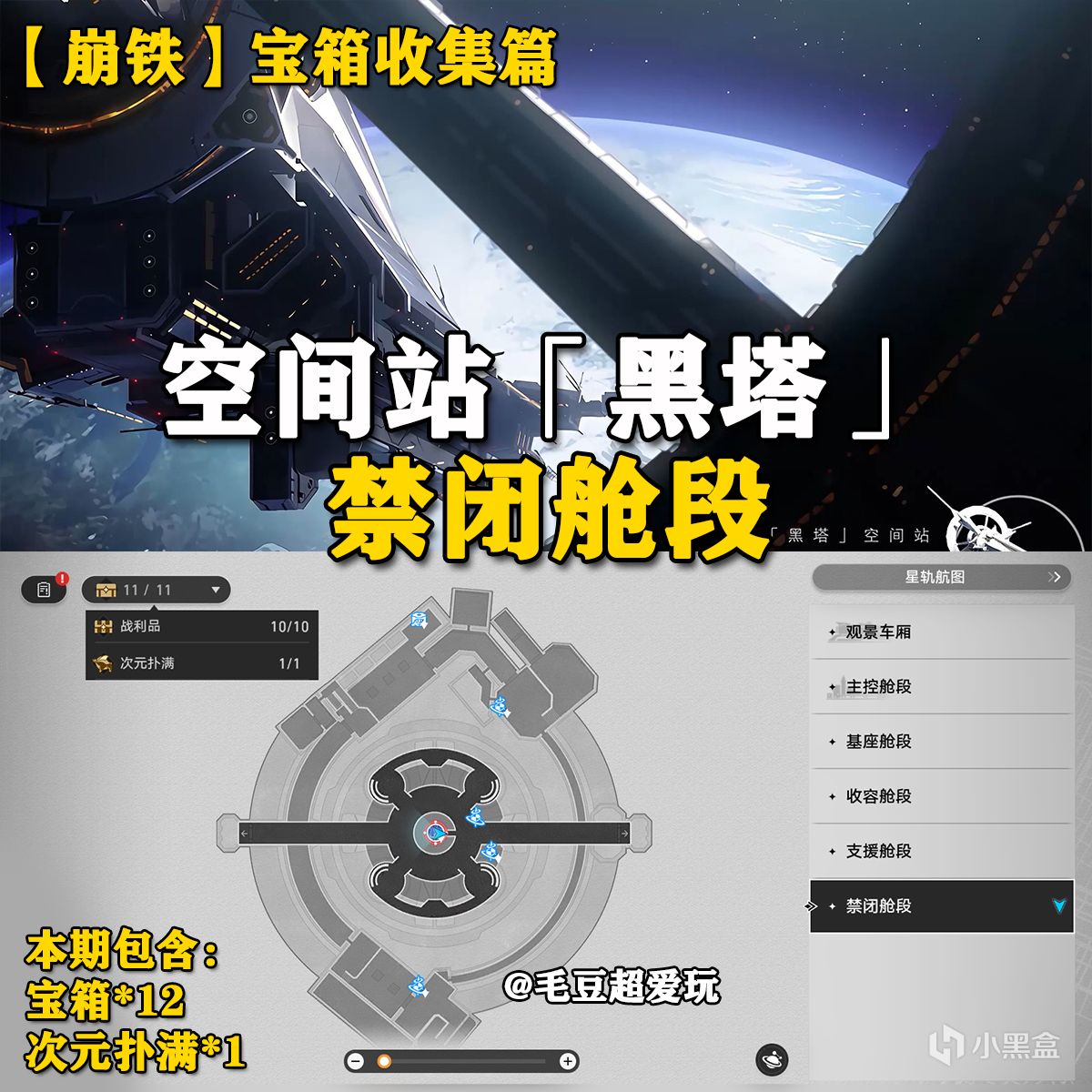 【崩壞：星穹鐵道】「V1.6攻略」空間站黑塔-禁閉艙段寶箱全收集-第0張