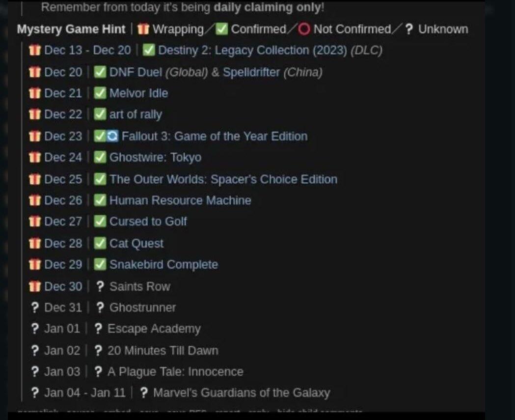 【PC游戏】Epic剩余神秘游戏列表泄露，该列表被证实为真-第0张