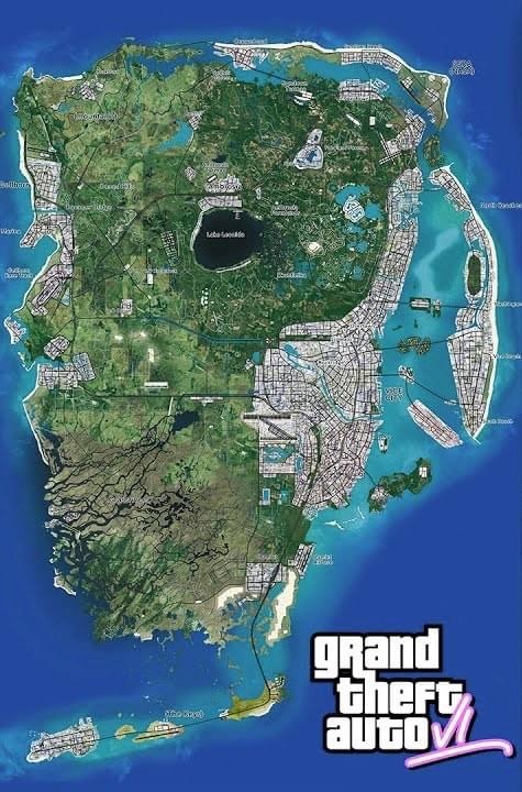 【PC游戏】GTA6地图大小和雏形曝光 将是五代的两倍 城市占比进一步扩大-第1张