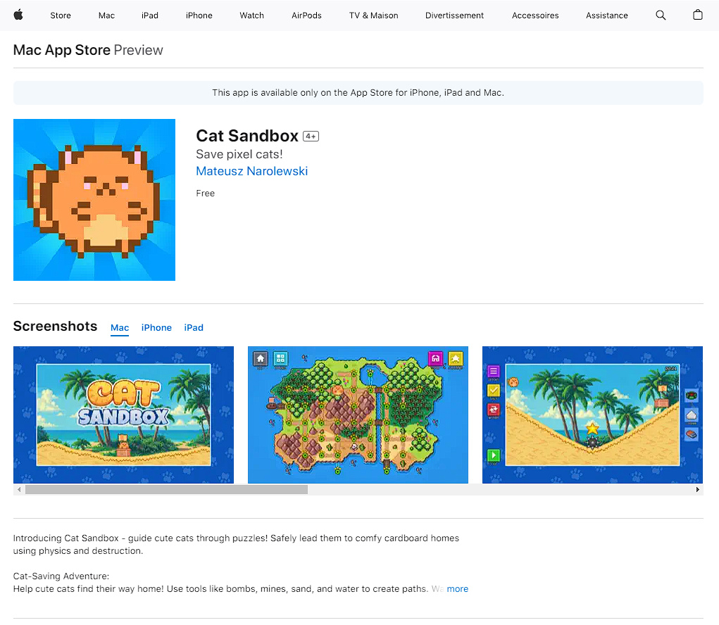 【手機遊戲】App Store限時免費領取《貓沙盒》-第1張