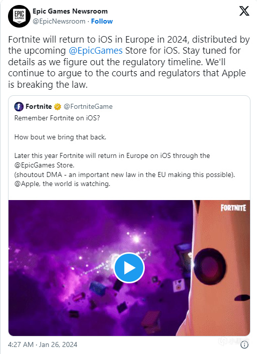 【PC游戏】Epic计划于今年在欧盟推出iOS设备上的应用商店-第0张