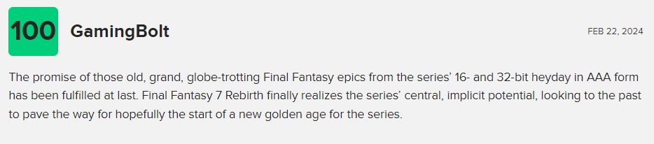 《最終幻想 7：重生》M 站均分 93 分：一款出色的遊戲-第4張