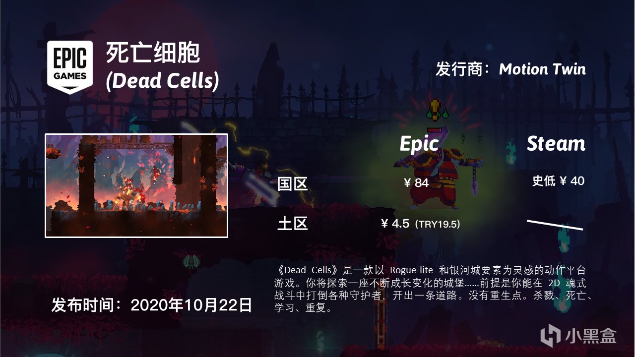 【Epic平臺】Epic本週特惠《夜鶯傳說》《死亡細胞》-第0張