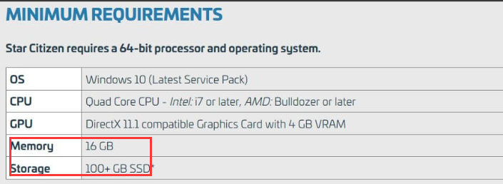 《星际公民》PC 配置需求更新：建议 32GB 内存，最低 GTX 1060