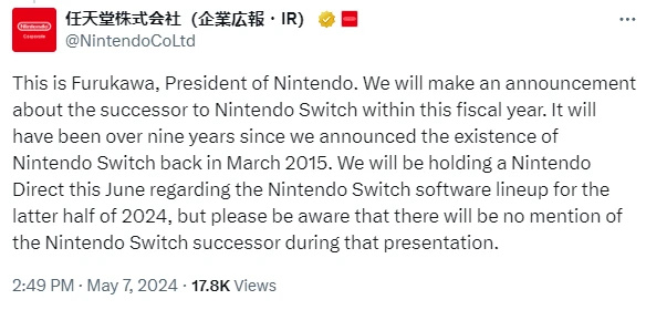 熱門正式官宣！任天堂宣佈本財年內公開switch2！-第1張