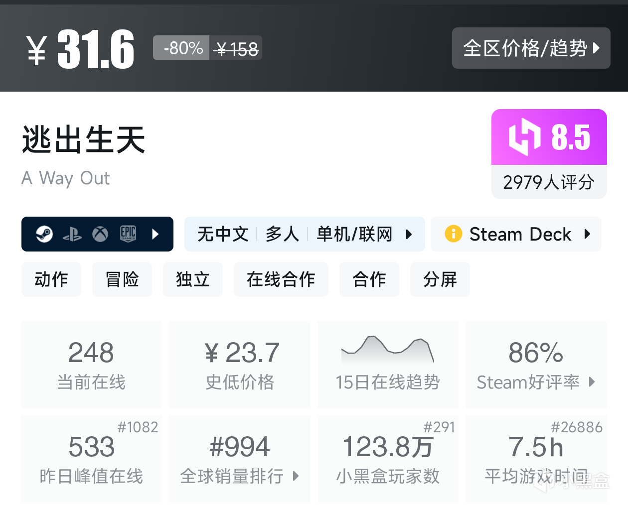 【10月29日】尖叫游戏节特惠放大送，《森林》迎来新史低仅需14r！