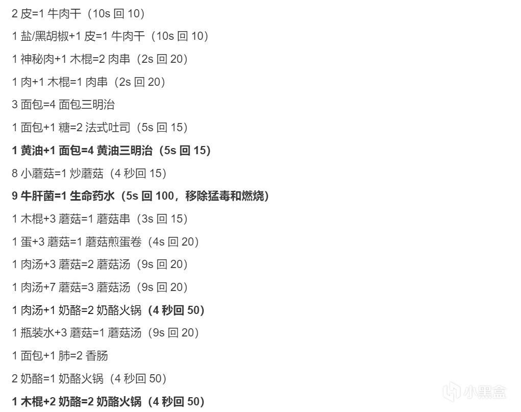 《火湖》的新手迷宫饭食谱攻略丨取之于盒，用之于盒（持续更新）-第2张