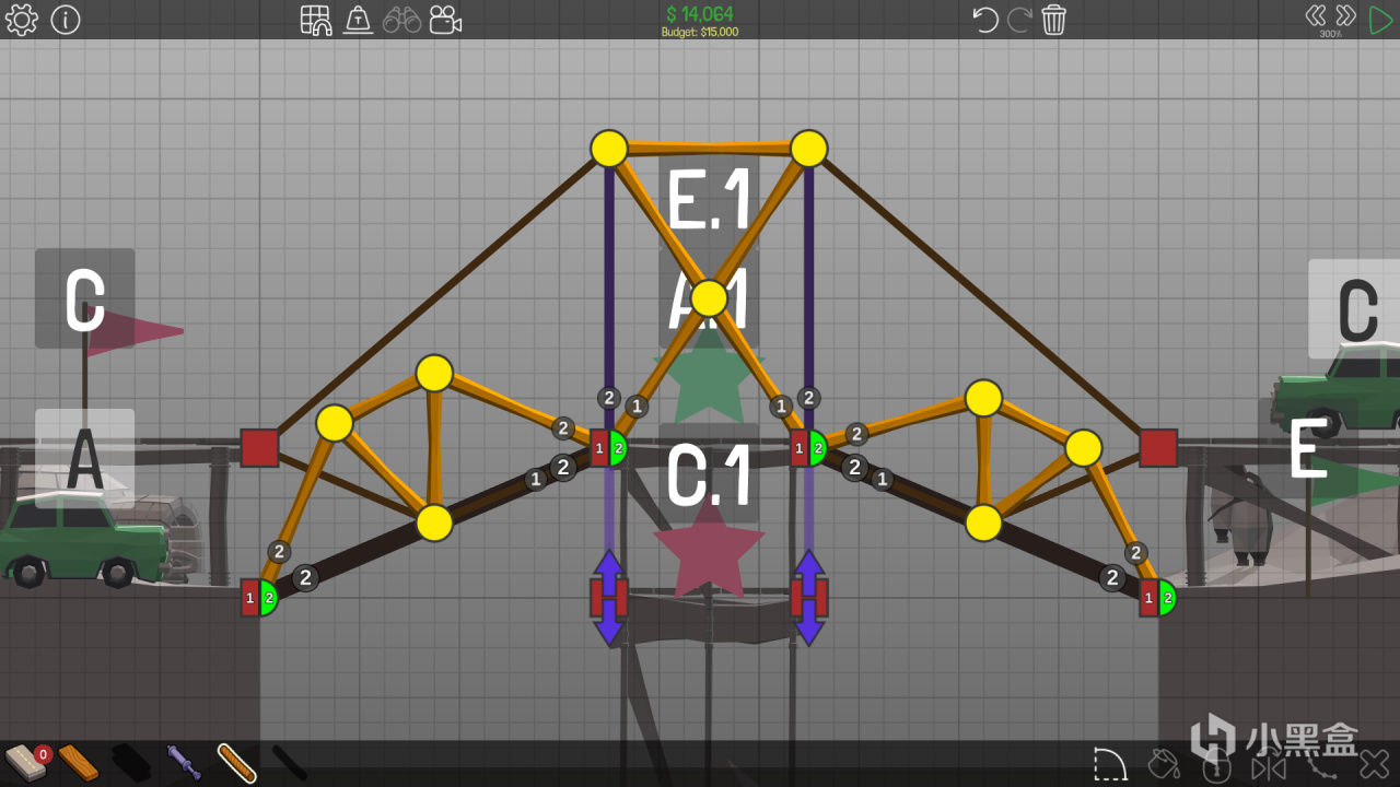 Poly Bridge過關記錄（3-9~3-15）