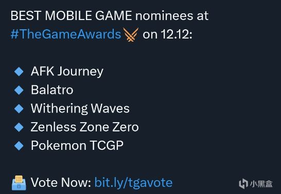 TGA提名名单揭晓，《黑神话》入选四奖，竞争年度最佳！