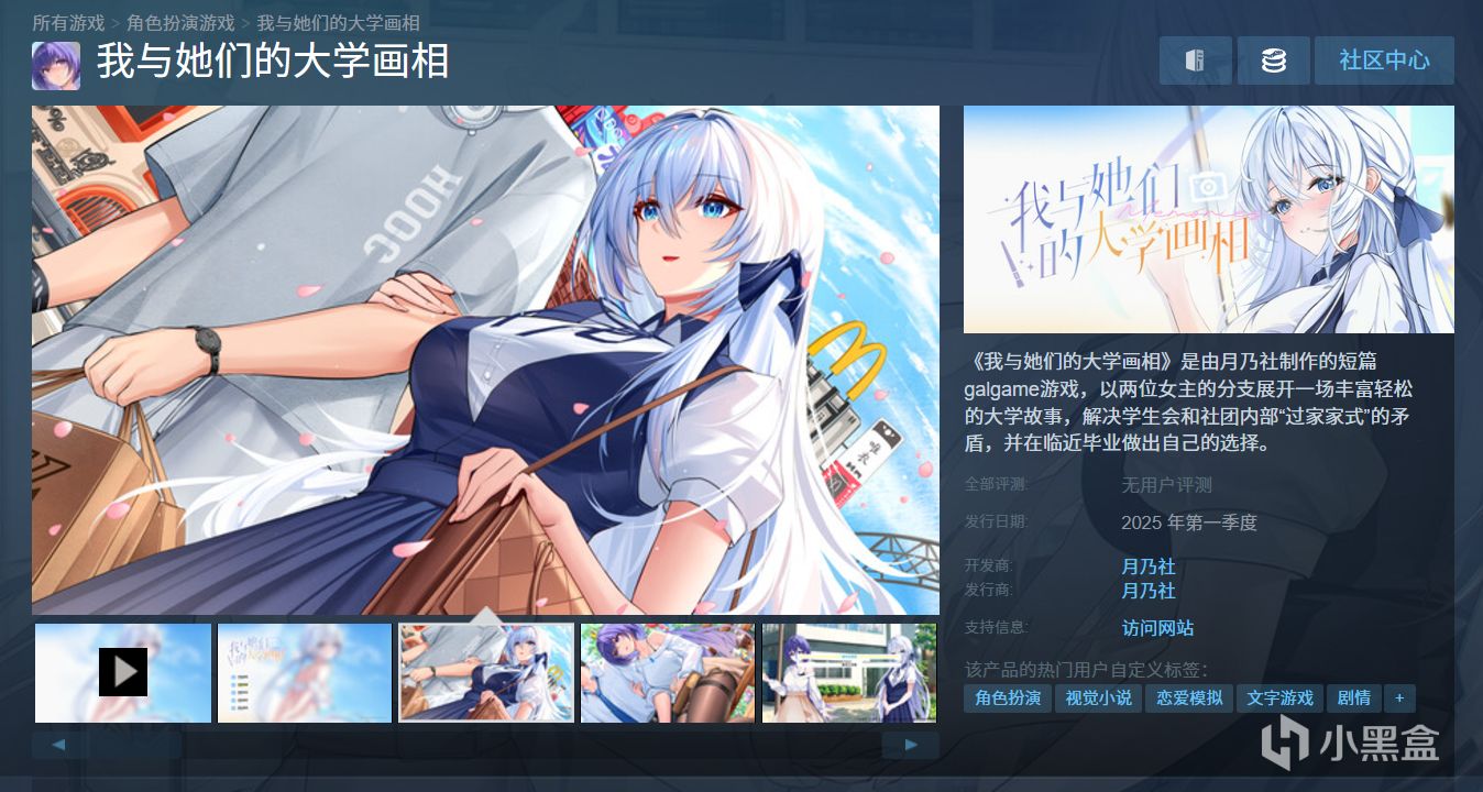 国产美少女视觉小说游戏《我和她们的大学画相》STEAM页面上线！