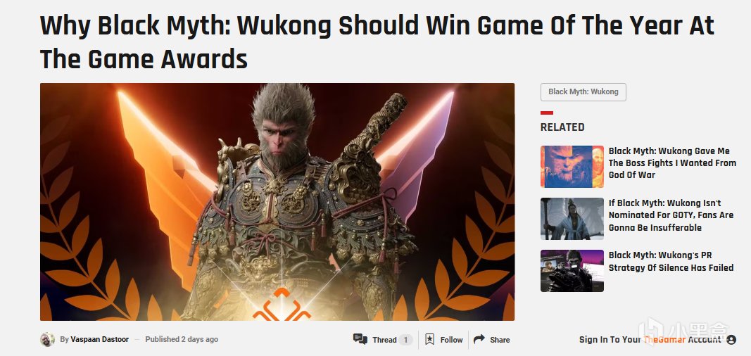 【球盟会】外媒发文，所有提名游戏都值得TGA年度最佳