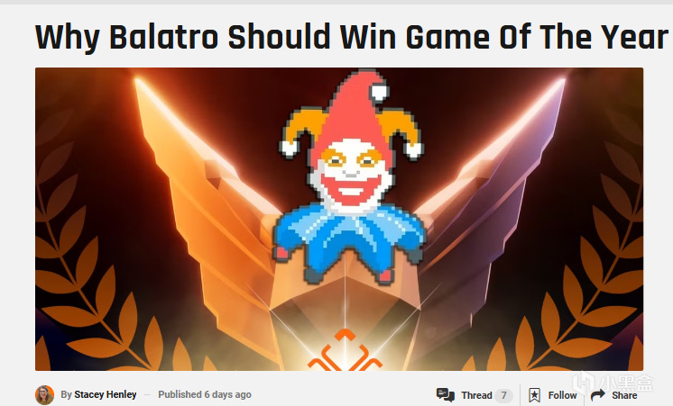 【球盟会】外媒发文，所有提名游戏都值得TGA年度最佳