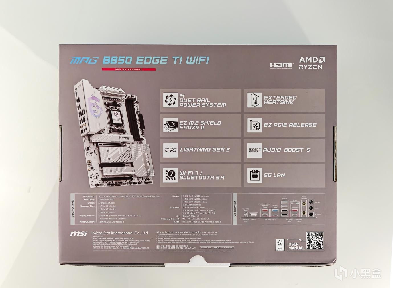 首发开拆，漂亮性能强，微星MPG B850 EDGE TI WIFI刀锋钛主板-第1张