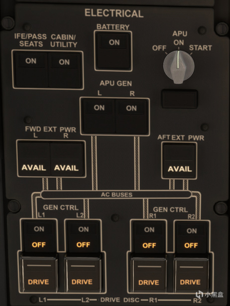 MSF2020:B787-10学习笔记(一）ELECTRICAL of overhead panel-第12张